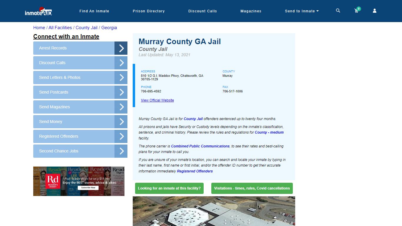 Murray County GA Jail - Inmate Locator - Chatsworth, GA