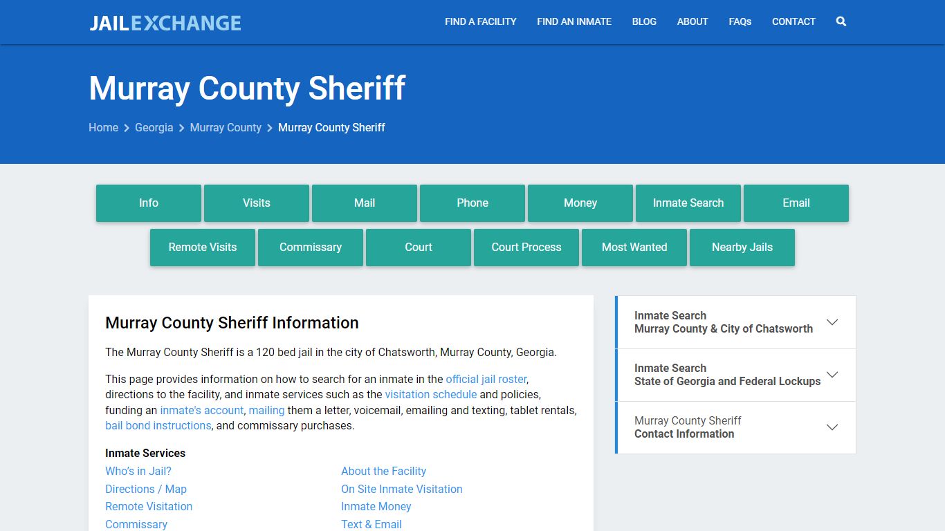 Murray County Sheriff, GA Inmate Search, Information - Jail Exchange